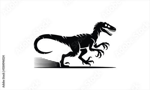 Dinosaur velociraptor prehistoric creature silhouette