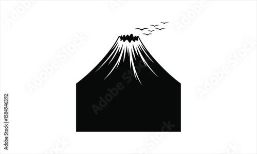Majestic volcano eruption silhouette