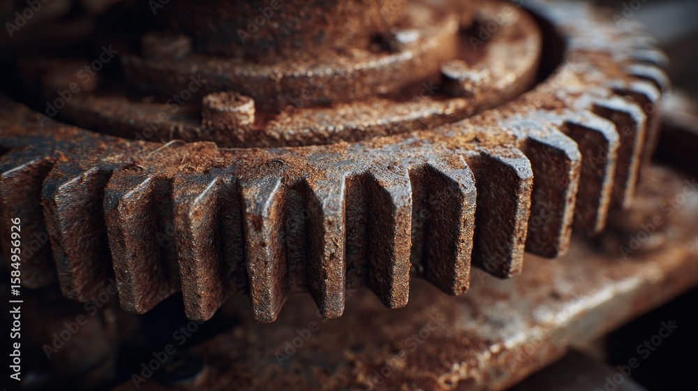 Close-up rusty gears Close-up rusty gears