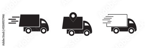 Fast shipping delivery truck icon set. Delivery truck icon.. Delivery Icon vector isolated on white background. express delivery truck symbol vector illustration