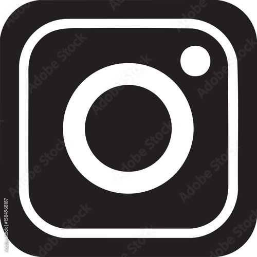 Classic instagram camera logo icon isolated on transparent background