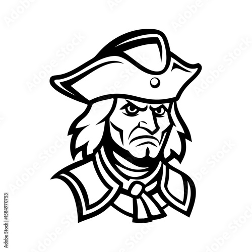 Colonial mascot head logo 
