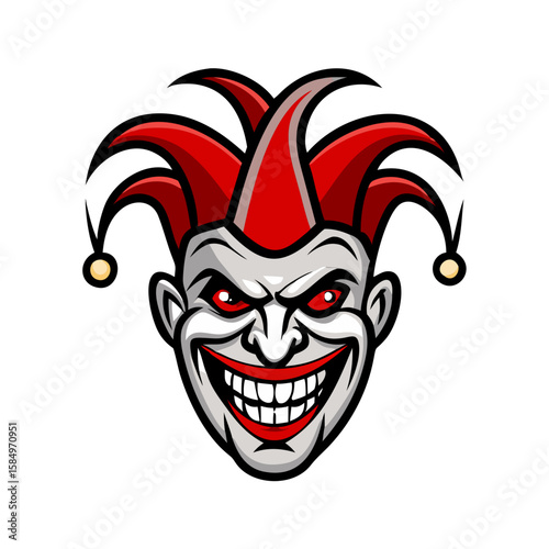 Joker mascot logo design isolated 