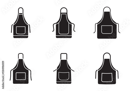 set of apron icon silhouette vector illustration