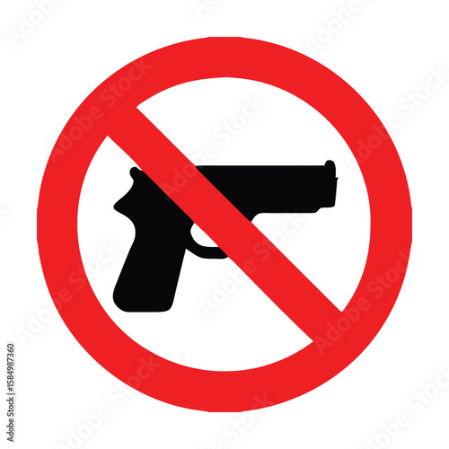 No Guns Allowed Sign Gun Control Firearms Ban Symbol