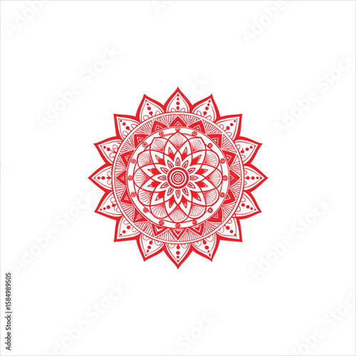Minimalist mandala design with a central circular motif and geometric patterns