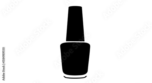 Silhouette of a stylish black nail polish bottle. 