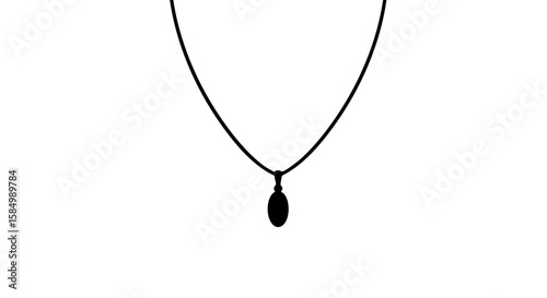 A minimalistic black pendant necklace against a clean backdrop.