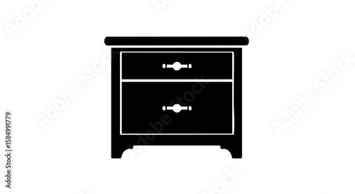 A simple silhouette of a bedside table.