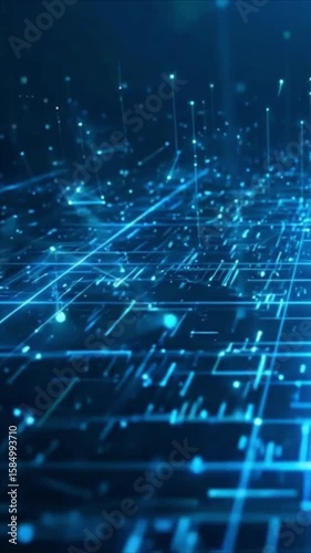 Futuristic Abstract Tech Background | Glowing Lines & Digital Particles Animation
