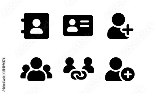 Minimalistic contact and group management icons for web and app design