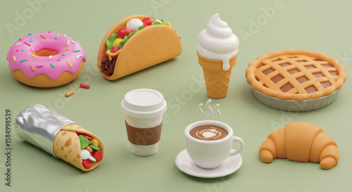 Cakes, cupcakes, and other delicious pastries are perfect for a sweet breakfast or dessert with coffee, tea, or milk