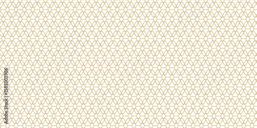 Elegant seamless geometric pattern with interlocking gold lines on a white background. A refined design ideal for luxury packaging, wallpapers, and decorative projects.