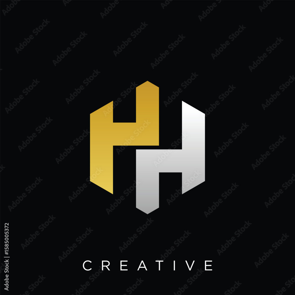 Fototapeta premium YH,HH logo design vector Modern Luxury Initial Luxury Home Initial Design