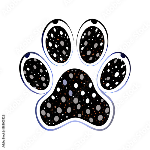 Spotted dog or cat paw print logo design vector illustration 