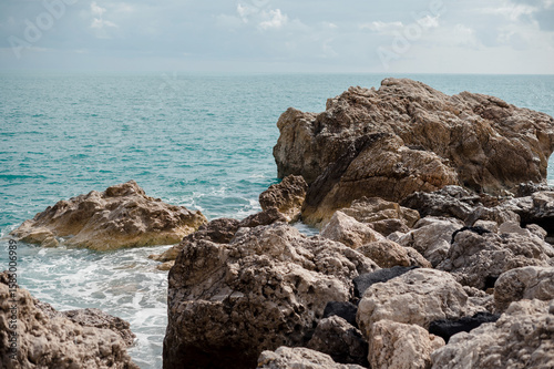 Fototapeta Naklejka Na Ścianę i Meble -  Rocky Coastline with Turquoise Sea