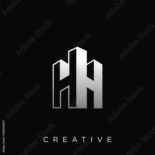 hh building logo vector Modern Building Icon Design Luxury Residential 