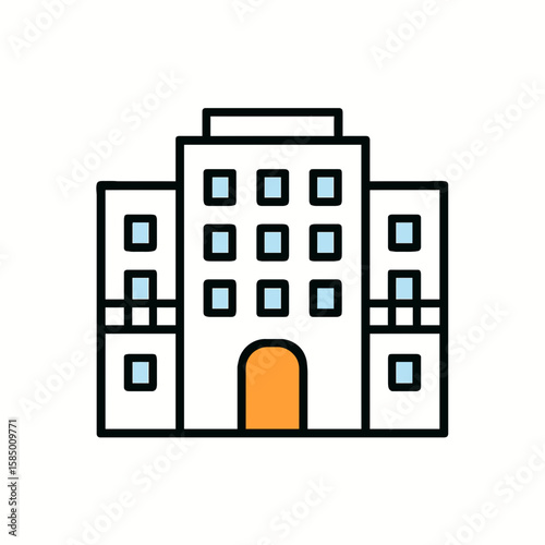 Office Building Icon with Multiple Floors