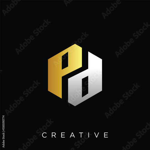 PD logo design vector Modern Luxury Initial