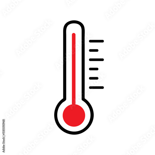 Hot icon vector. Temperature illustration sign. Thermometer symbol. Summer logo.