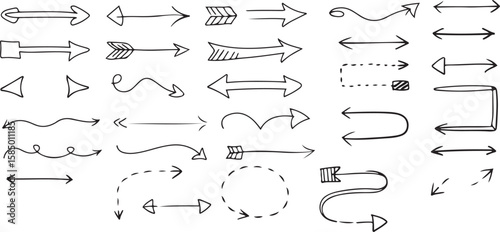 Bold outline arrow icons for user interface navigation and design