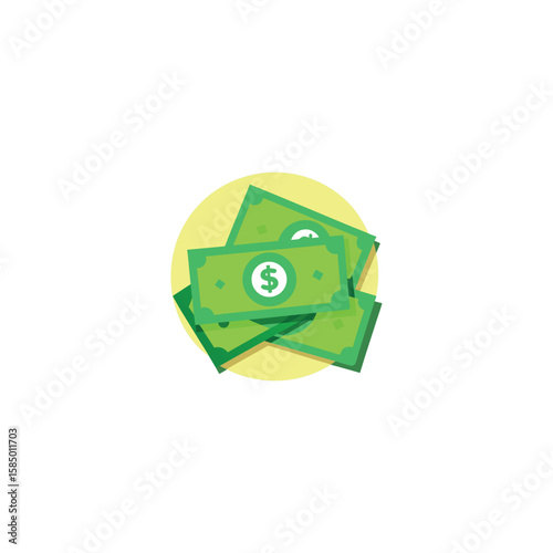 Green dollar bills cash and finances