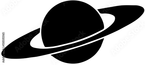 saturn silhouette vector illustration