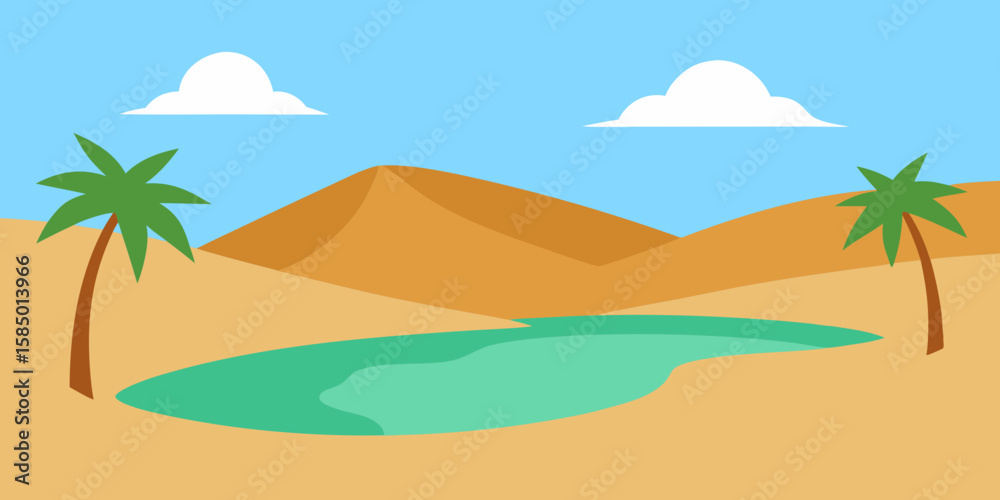 Obraz premium vector illustration of a tropical beach