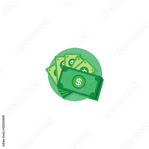 Green dollar bills cash and finances