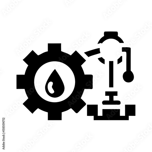 oil equipment maintenance icon in minimalist line art design