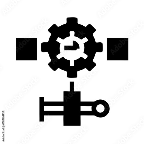 oil production pressure sensor icon in minimalist line art design
