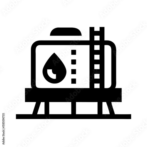 oil reservoir icon in minimalist line art design