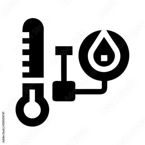 temperature sensor for oil production icon in minimalist line art design