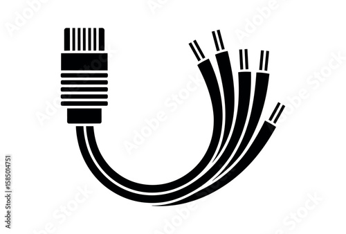 Black electrical cable wires connector