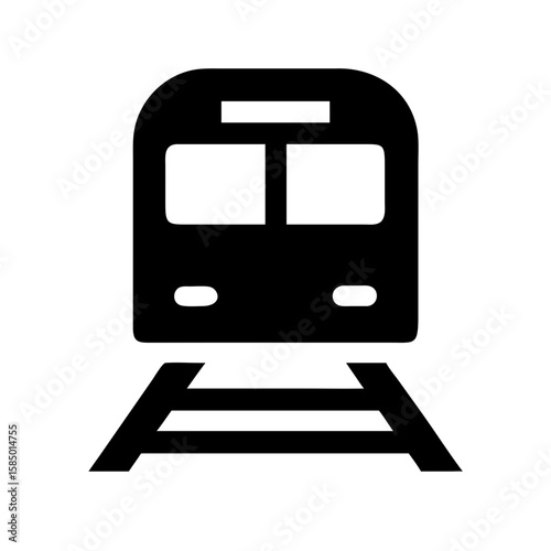 train icon in minimalist line art design