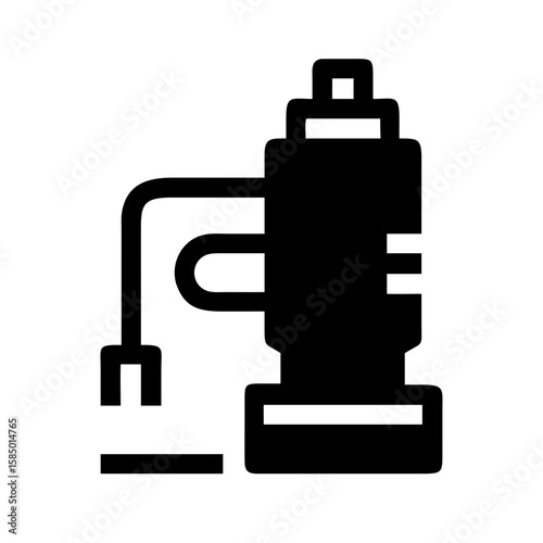 electric submersible pump icon in minimalist line art design