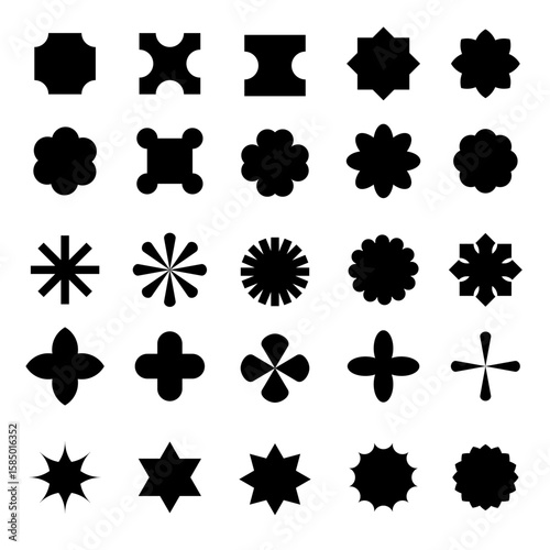 set of abstract shapes design elements