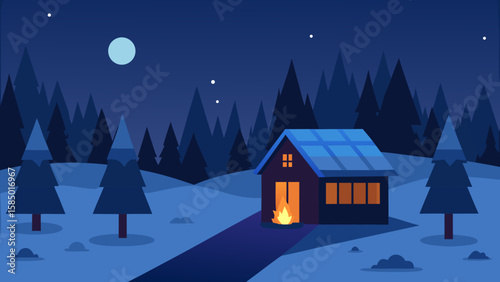 winter landscape with houses