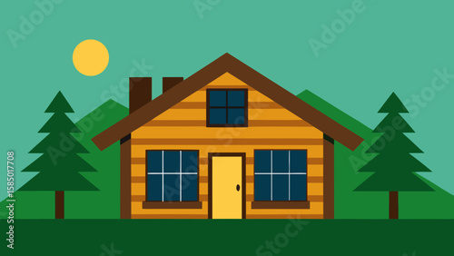 Forest dwelling with a distinctive residential roof and window architecture, symbolizing a new property sale