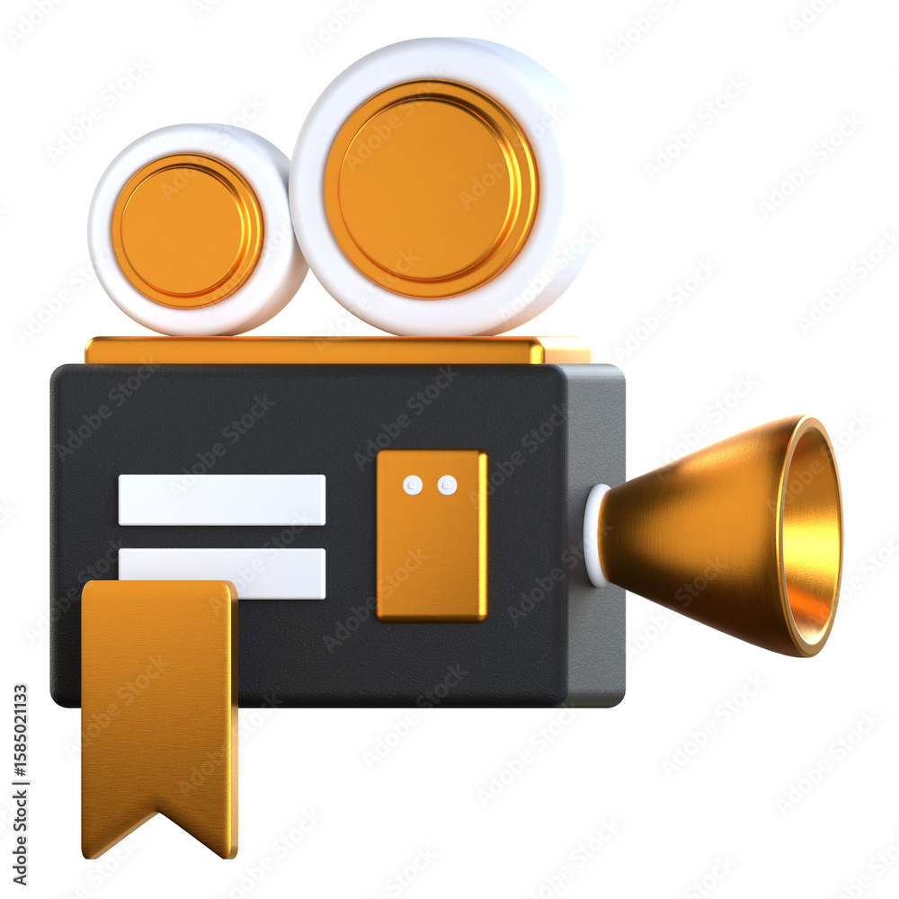 Obraz premium a Snapshot or Screen Capture 3D Icon Black and Gold Style