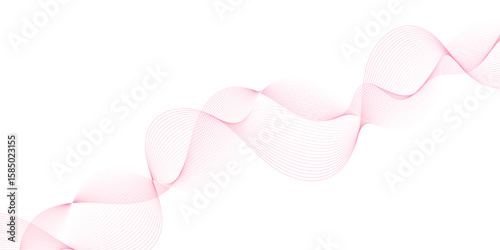 Smooth wave abstract vector background layout design.background image with dynamic curves.Abstract pink futuristic blend waves lines technology background and sound wave lines on white background.	