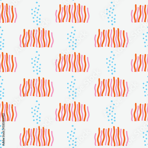 Abstract corals seamless vector pattern illustration