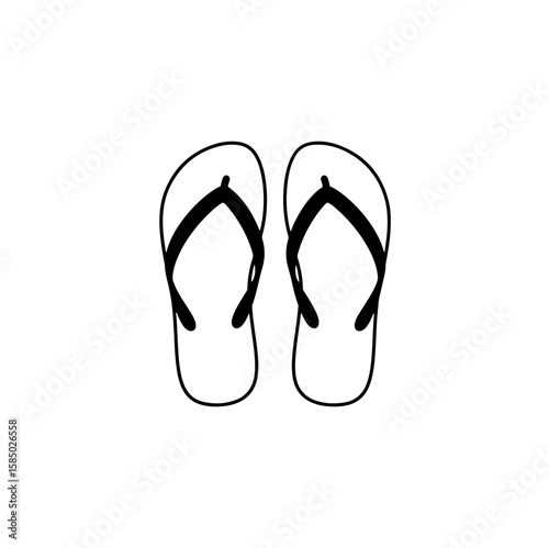 Flip flops icon silhouette vector flat illustration design.