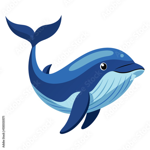 vector illustration of a cartoon whale
