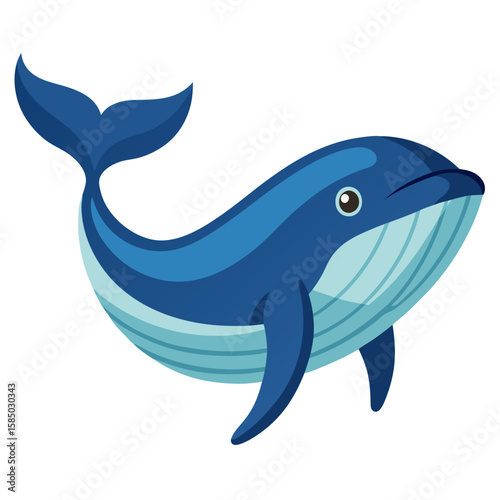 vector illustration of a cartoon whale