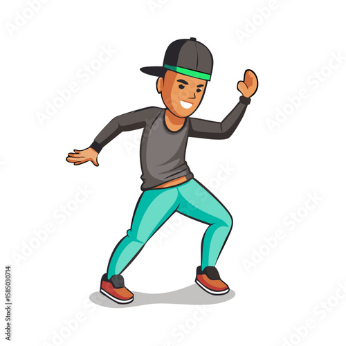 Cartoon of a hip hop dancer 