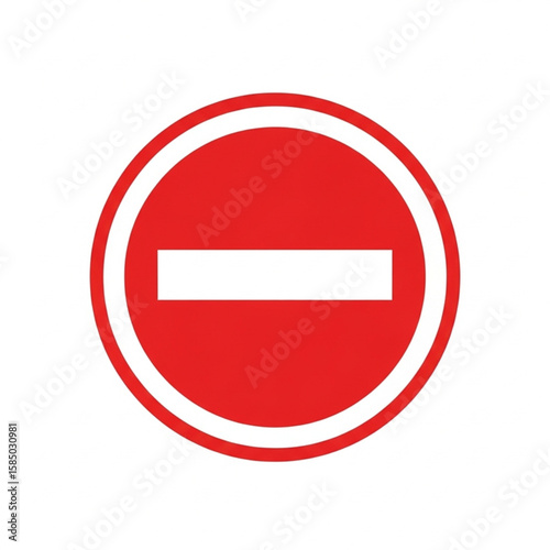 Free Download Red and white no entry sign with a horizontal white bar in the center of a red circle. - GFXLoad