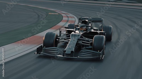 Wallpaper Mural Formula 1 Race Car Taking a Turn on Asphalt Circuit Torontodigital.ca