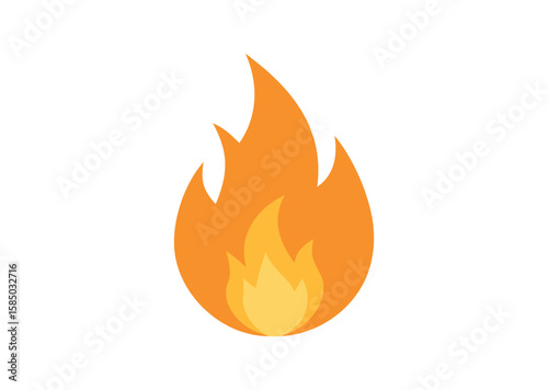 Orange Fire Flame Vector, Fire Flame Icon Illustration