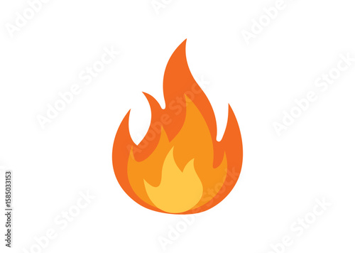 Orange Fire Flame Vector, Fire Flame Icon Illustration